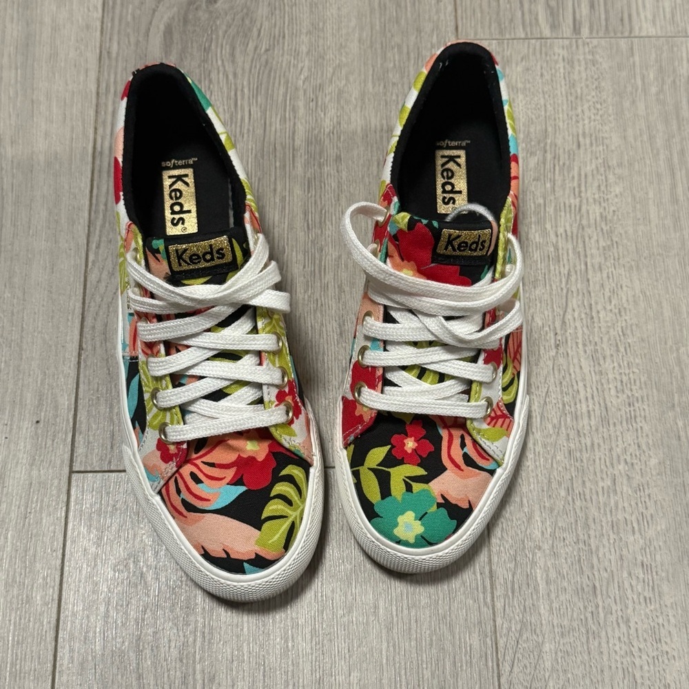 Keds Kids Tropical Like New Colorful Floral Sneakers Size 4 - Picture 11 of 11
